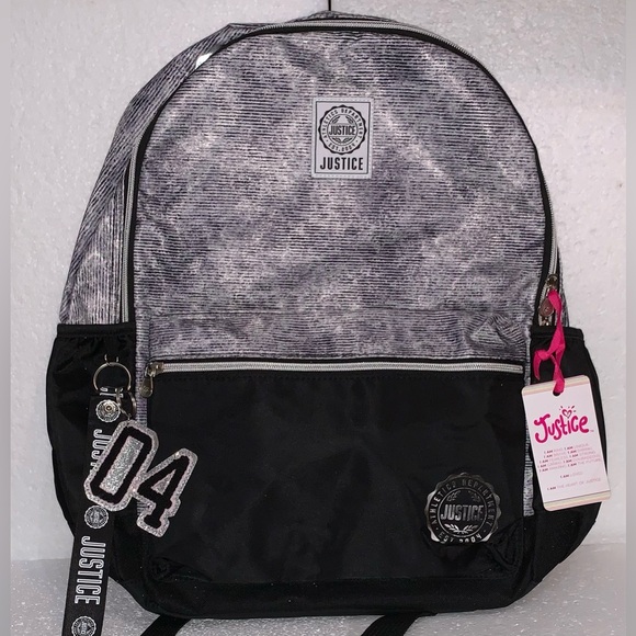 Justice Girls 17" Laptop Backpack with Lanyard Black - Picture 1 of 6